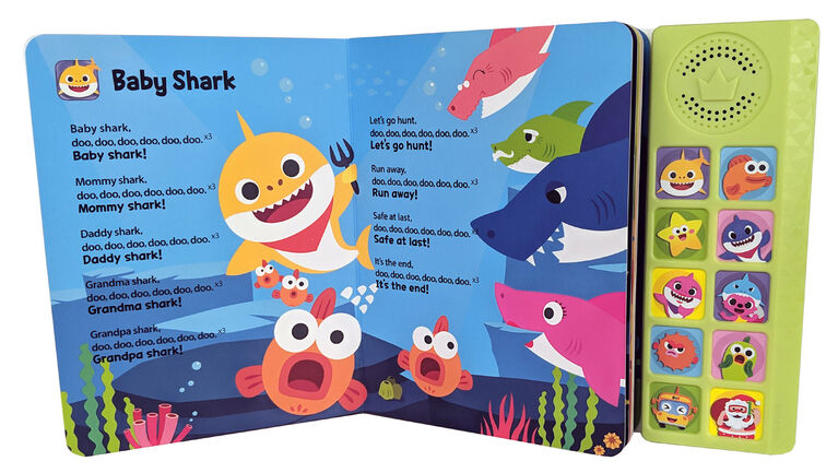 Pinkfong Baby Shark Let's Go Hunt Card Game Plays Baby Shark Song with 3D Sound Pad, for Families and Kids 3 and up