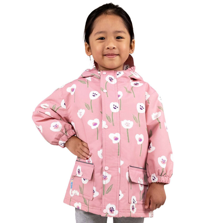 Kids Fleece Lined Rain Jackets  | White Tulip - 4T (4-5Y)