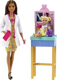 Barbie Pediatrician Playset, Brunette Doll (12-in/30.40-cm)