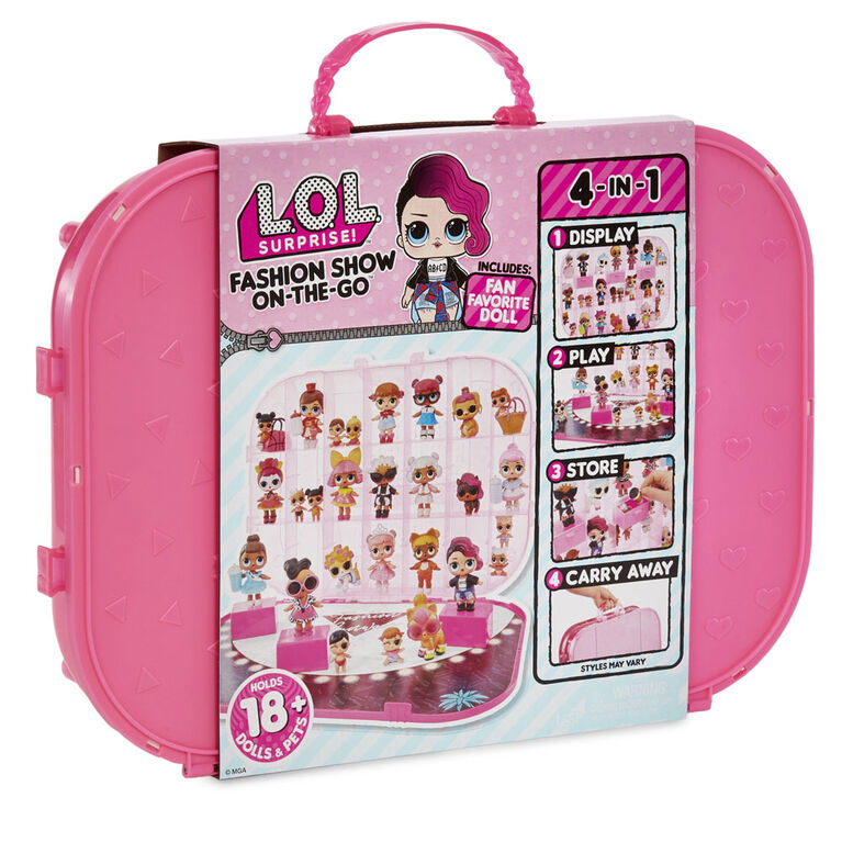 L.O.L. Surprise! Fashion Show On-the-Go Storage Case & Playset with Doll - Hot Pink