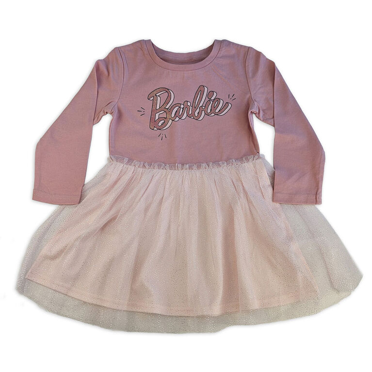 Barbie Long Sleeve Tutu Dress - Rose 2T