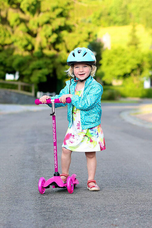 Rugged Racer Mini Deluxe 3 Wheel Kick Scooter - Pink - English Edition