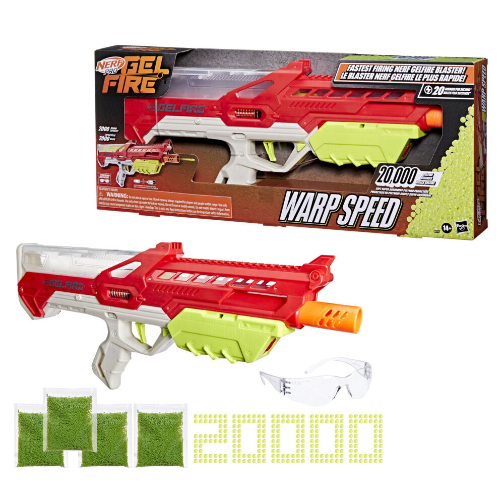 Nerf Pro Gelfire Warp Speed, blaster motorisé et 20 000 billes Gelfire