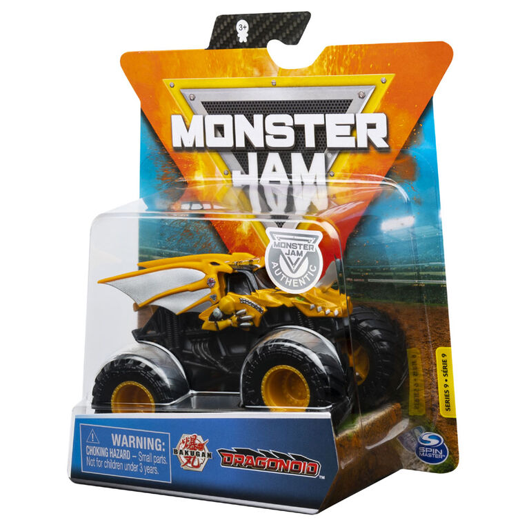 Monster Jam, Monster truck Bakugan Dragonoid officiel, véhicule en métal moulé, série Crazy Creatures, échelle 1:64