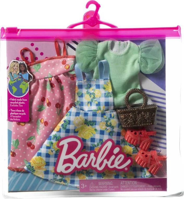 Barbie Clothes, Picnic-Themed Fashion and Accessory 2-Pack for Barbie Dolls