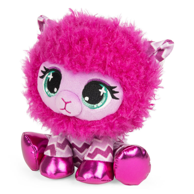 P.Lushes Designer Fashion Pets Shelly O'Llama Premium Stuffed Animal Soft Plush, Pink, 6"