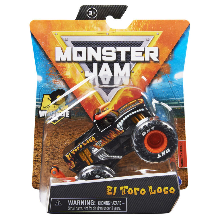 Monster Jam, Official El Toro Loco Monster Truck, Die-Cast Vehicle, Show Time Series, 1:64 Scale
