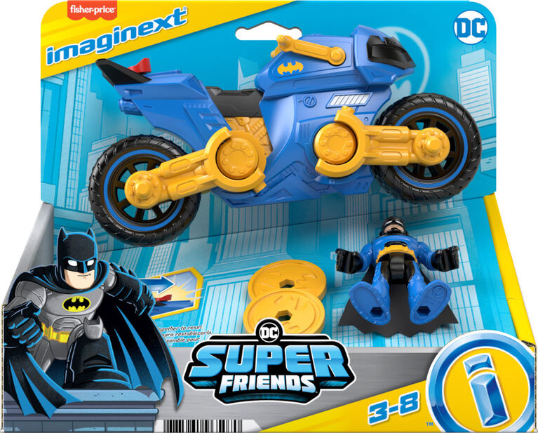 Fisher-Price Imaginext DC Super Friends Batman Toy Figure and Transforming Batcycle