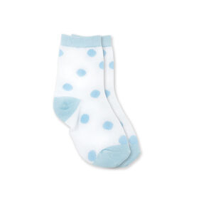 Chloe + Ethan - Toddler Socks, Blue Polka Dots, 4T-5T