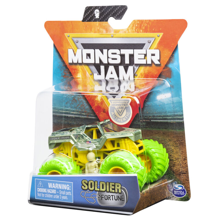 Monster Jam, Official Soldier Fortune Monster Truck, Die-Cast Vehicle, Nitro Neon Series, 1:64 Scale