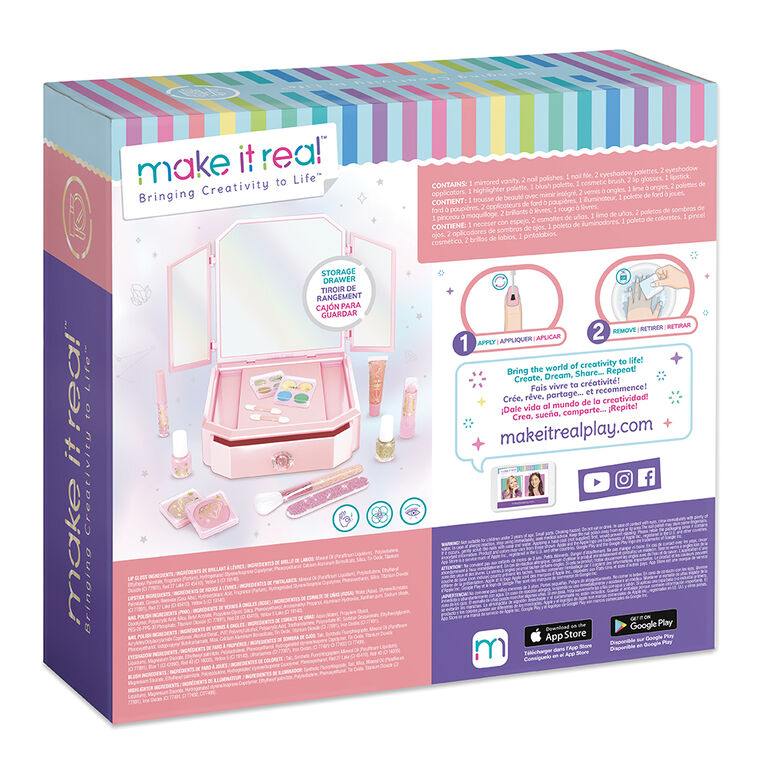 Make It Real Mirrored Vanity and Cosmetic Makeup Set  Toys R Us Canada