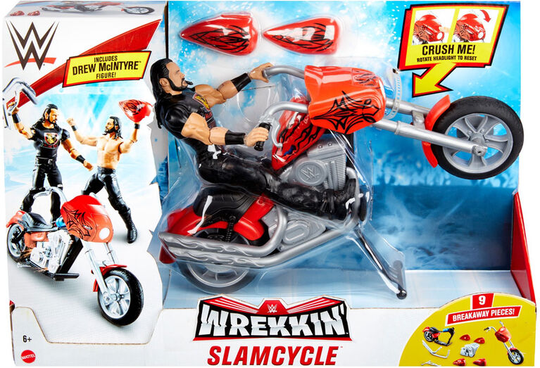 WWE - Wrekkin - Figurine Articulée et Véhicule SlamCycle
