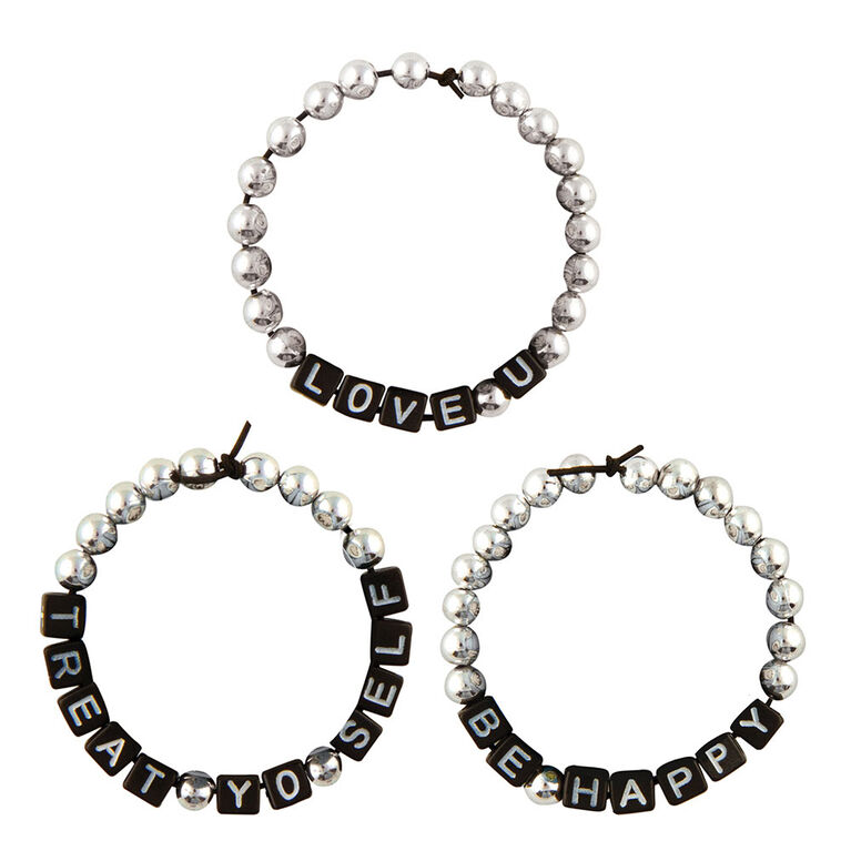 Fashion Angels Tell Your Story Alphabet Bead Bag Black Cubes Toys