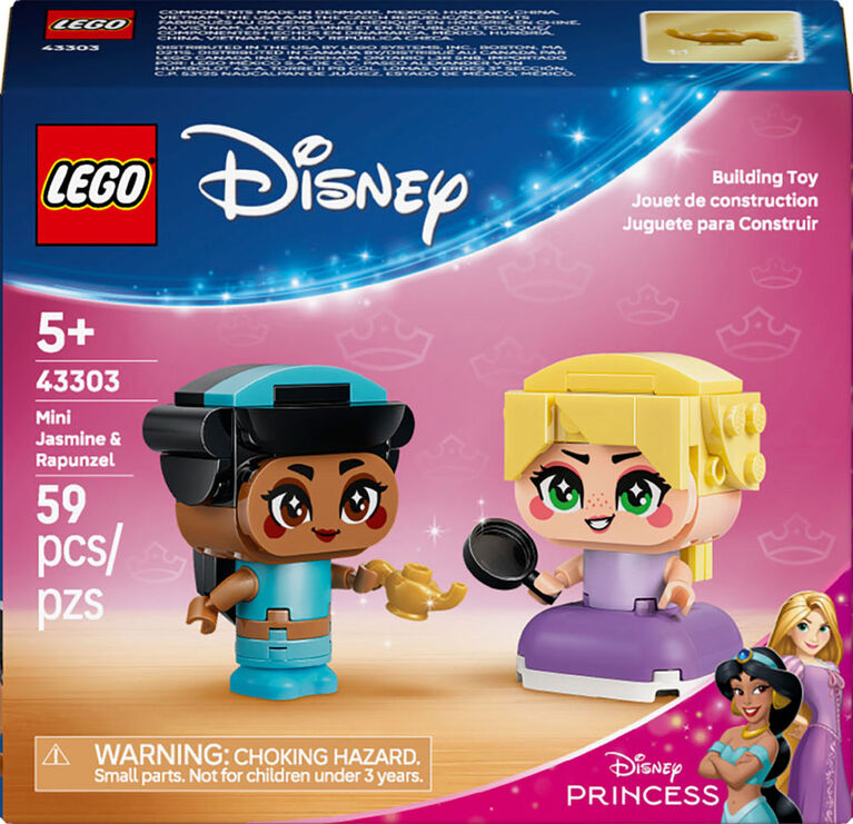 LEGO Disney Princess Jasmine et Raiponce Miniatures, Jouet de Construction Inspir&eacute; de Films de Disney pour Jeu de Simulation 43303