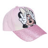 Disney Minnie Mouse Peace Sign With Glitter Brim Kids Baseball Cap Pink