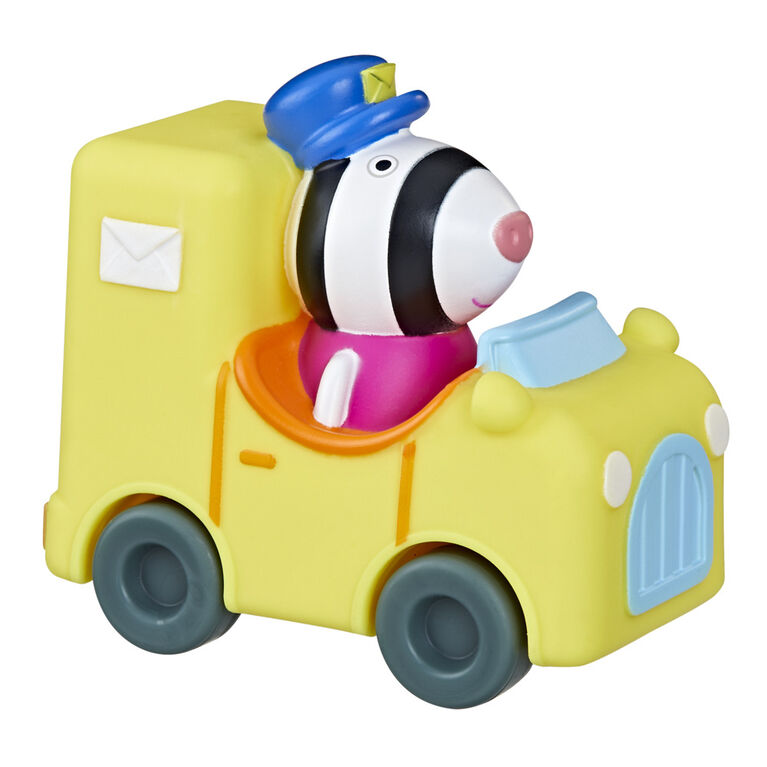 Peppa Pig Mini-véhicule, jouet préscolaire avec figurine fixe à l'intérieur (fourgon postal avec Zoë Zebra)