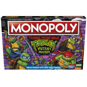 Monopoly Édition Teenage Mutant Ninja Turtles: Mutant Mayhem, jeux de société pour enfants, 2 à 4 joueurs