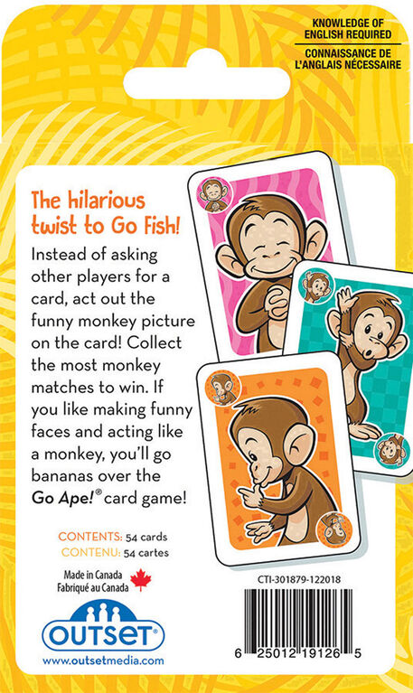 Outset Media - Go Ape Card Game - Édition anglaise