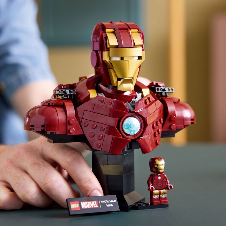 LEGO Marvel Iron Man MK4 Bust Building Kit - Includes Minifigure - Collectible for Adults, 18+ - 76327