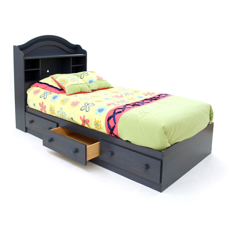 Summer Breeze Twin Bookcase Headboard Blueberry