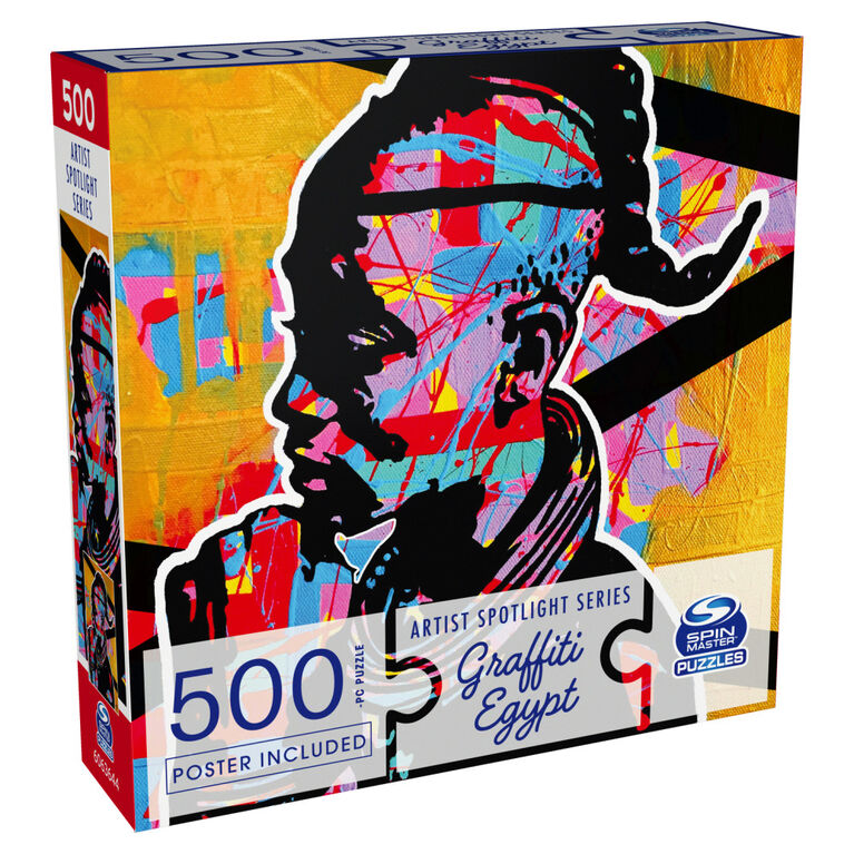 500-Piece Jigsaw Puzzle, Graffiti Egypt, The Conscious Warrior, by Spin Master Puzzles - English Edition
