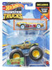 Hot Wheels Monster Trucks 1:64 Scale Vehicles 2 Pack; 1 Die-Cast Truck and 1 Car