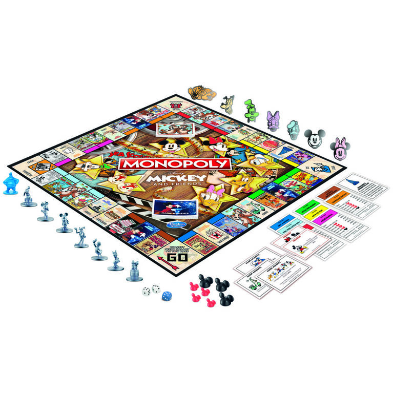 Monopoly: Disney Mickey and Friends Edition Board Game, Exclusive Disney Pins - English Edition - R Exclusive