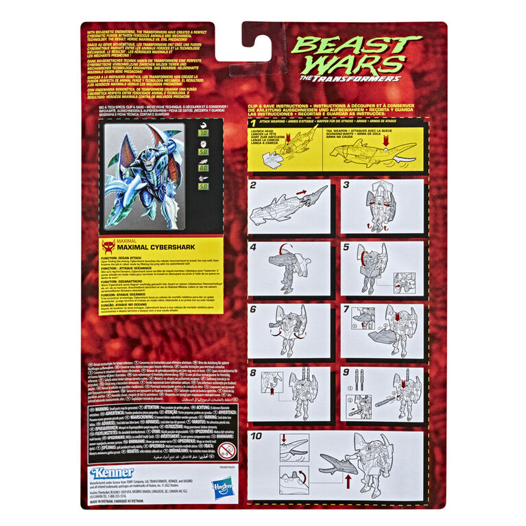 Transformers Generations, figurine Vintage Beast Wars Maximal Cybershark de collection, adultes et enfants, dès 8 ans, 12,5 cm