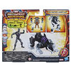 Marvel Mech Strike Mechasaurs 4 Inch Black Panther with Sabre Claw Mechasaur Action Figures, Super Hero Toys