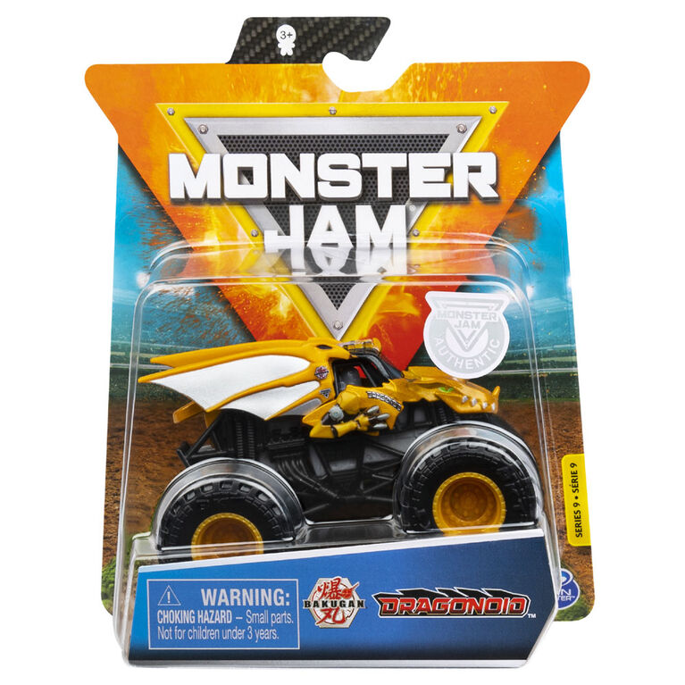 Monster Jam, Monster truck Bakugan Dragonoid officiel, véhicule en métal moulé, série Crazy Creatures, échelle 1:64