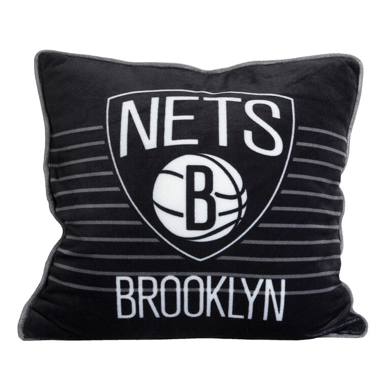 Coussin décoratif des Nets de Brooklyn de la NBA, 18 po x 18 po