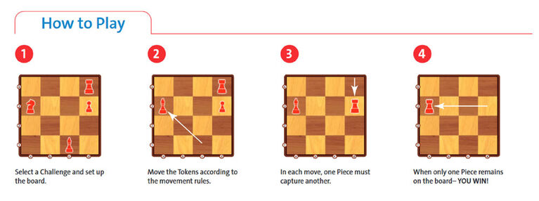 Puzzle de voyage magnétique Solitaire Chess - Édition anglaise