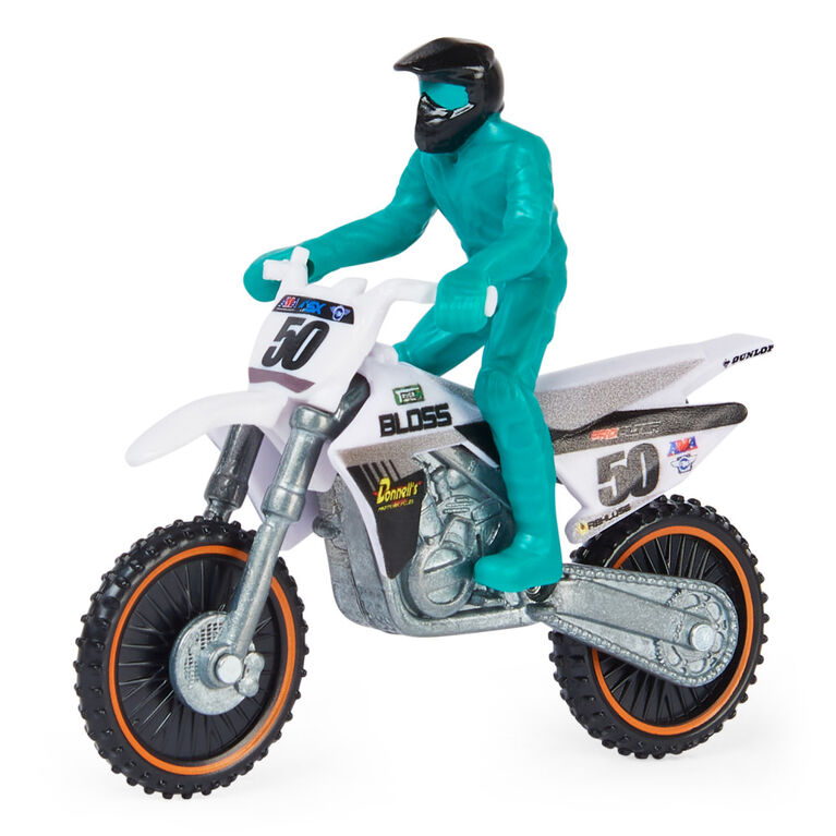 Supercross, Authentic Benny Bloss 1:24 Scale Die-Cast Motorcycle with Rider Figure