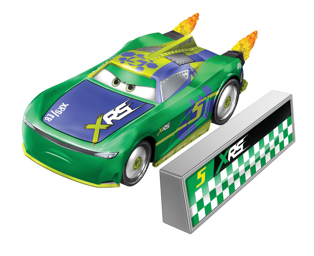 Disney Pixar Cars XRS Rocket Racing Eric Braker with Blast Wall