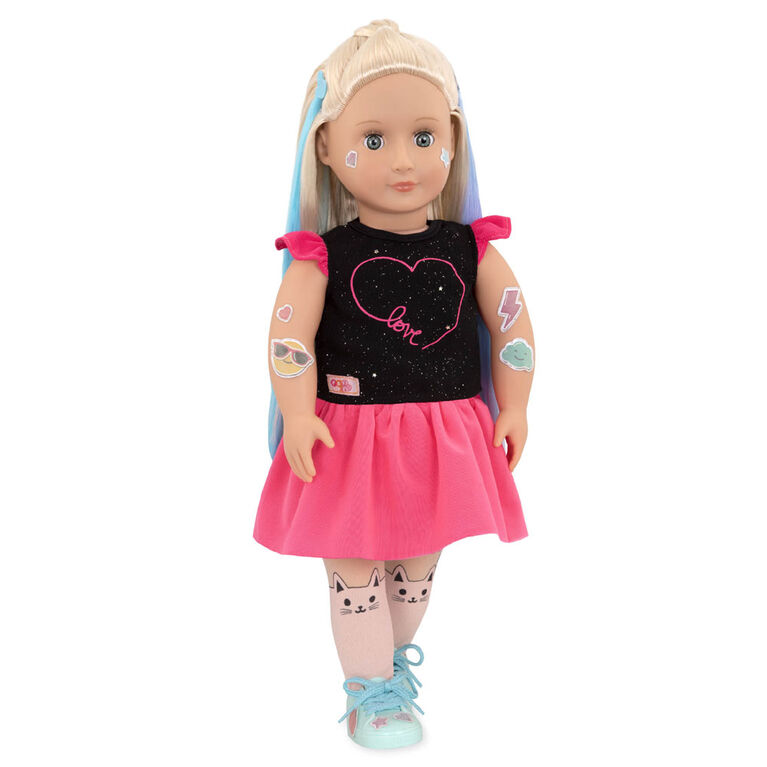 Our Generation, Luana "Ready To Glow", 18-inch Deco Doll with Glow-in-the-Dark Tattoos