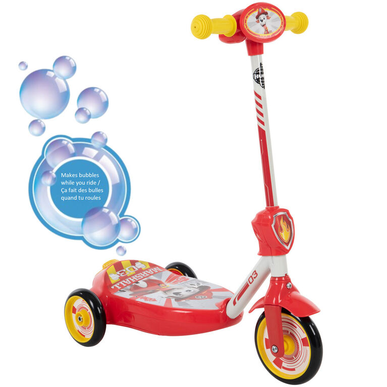 Trottinette électrique à bulles de 6V pour enfants La Pat' Patrouille Marshall Ride-On alimenté par batterie, Rouge