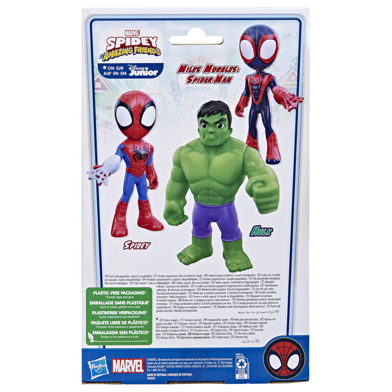 Marvel Spidey et ses Amis Extraordinaires, figurine de super-héros format  géant Hulk de 22,5 cm, figurines Avengers