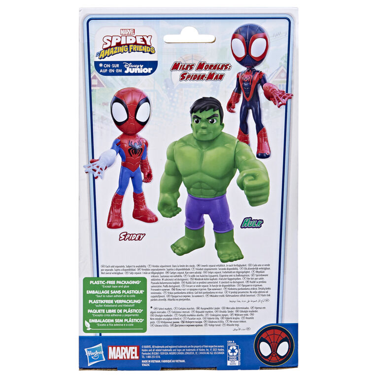 Marvel Spidey et ses Amis Extraordinaires, figurine de super-héros format géant Hulk de 22,5 cm, figurines Avengers