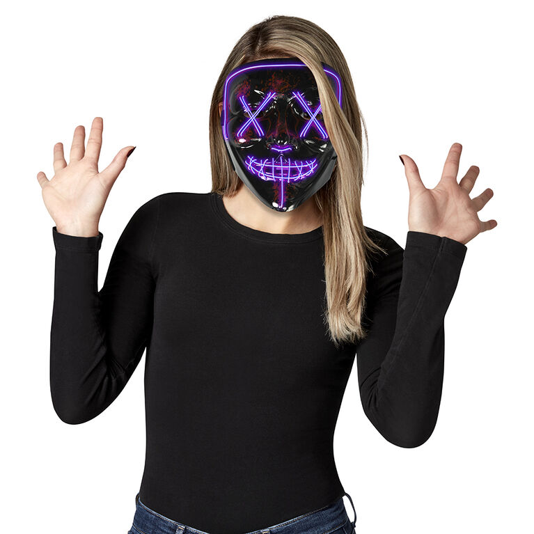 Black and Purple LED Light Up Mask