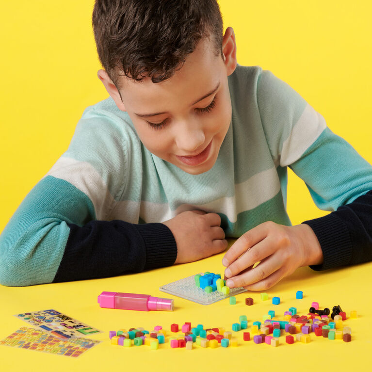 Pixobitz, Pack Transparent avec 156 perles exclusives à fusionner à l'eau, Décos et accessoires, Créations 3D et 2D sans chauffer, Jouets d'art