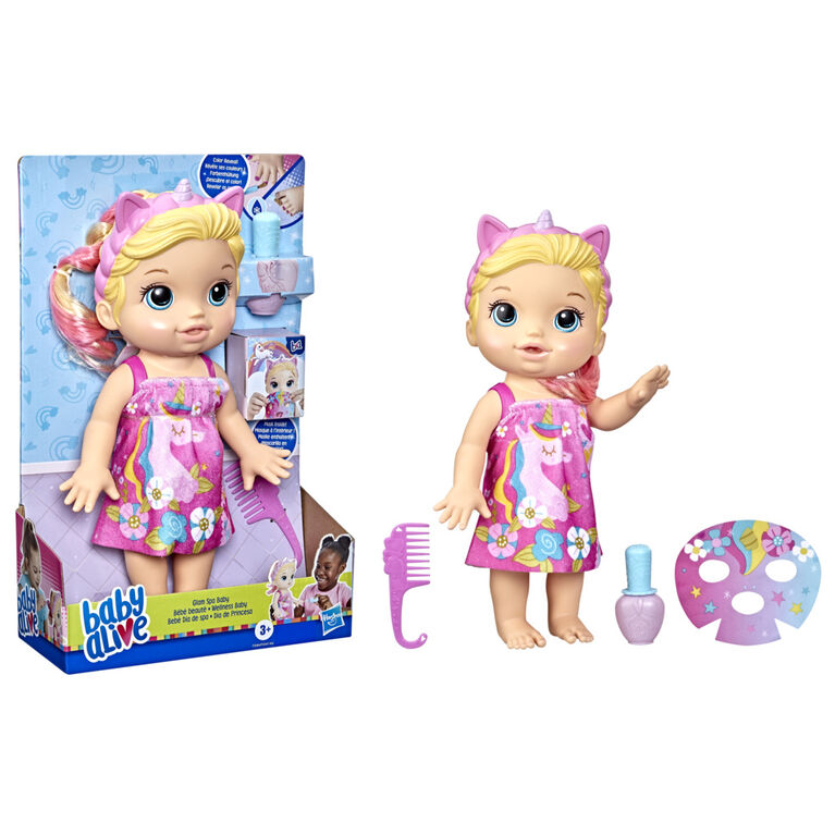 Baby Alive Glam Spa Baby Doll, Unicorn