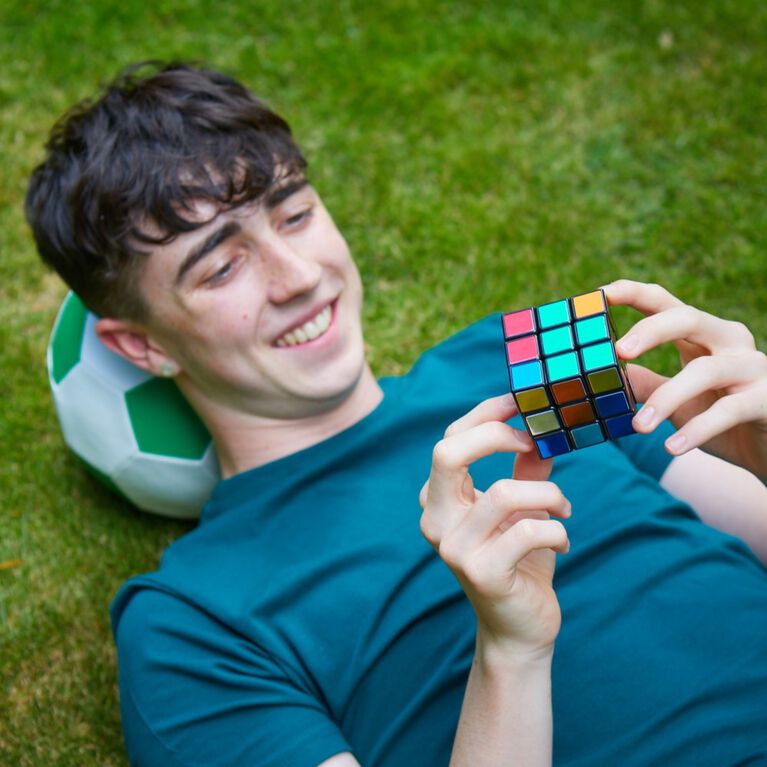 Rubik's Metallic 40th Anniversary Cube, 3x3 Cube with a Twist, Classic Problem-Solving Puzzle Toy