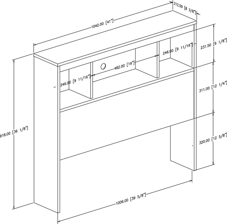 Spark Twin Bookcase Headboard Chocolate