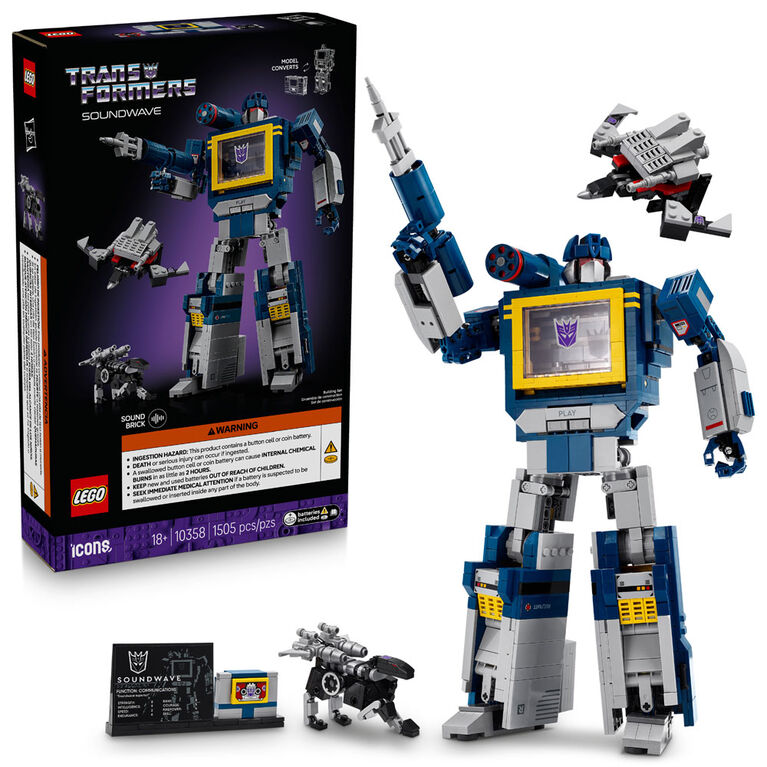 LEGO Icons Transformers: Soundwave Model Kit - Collectible Building Set for Adults, 18+ - 10358 LEGO Icons Transformers: Soundwave Model Kit - Collectible Building Set for Adults, 18+ - 10358