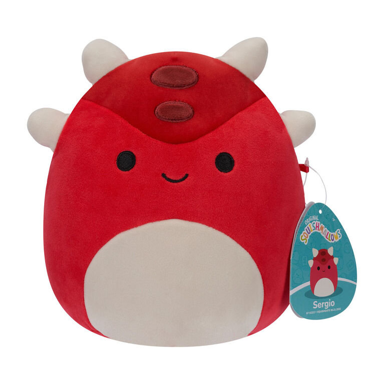 Squishmallows de 12,7 cm - Sergio le dino à armure rouge