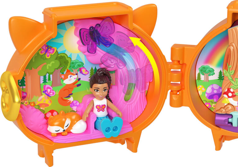 Polly Pocket Dolls and Playset, Mini Travel Toys, Pet Connects Fox