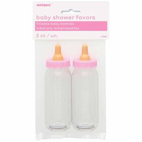 Pink Fillable Baby Bottle Favor 5", 2 pieces