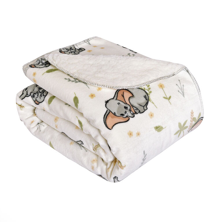 Disney Dumbo Sherpa Plush Baby Blanket, 30" x 40"