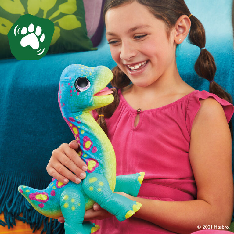 furReal Snackin' Sam the Bronto Interactive Animatronic Plush Toy, 40+ Sounds and Reactions