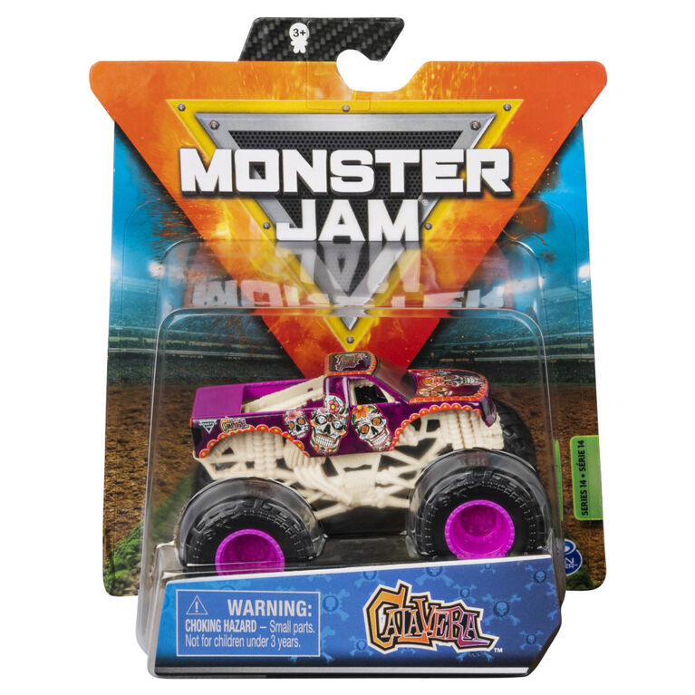 Monster Jam, Official Calavera Monster Truck, Die-Cast Vehicle, Bone Yard Trucks Series, 1:64 Scale